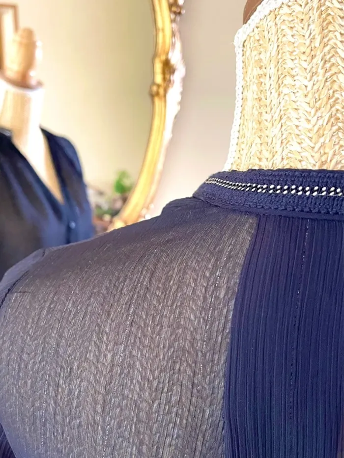 Sublime blouse chemise manche longue noir fluide Zara taille XS - photo numéro 17