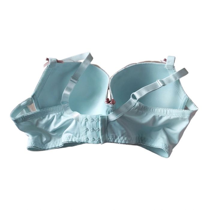 Soutien-gorge push up bleu ciel brodé taille 90E - photo numéro 2