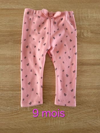 Pantalon jogging rose fleur 9 mois