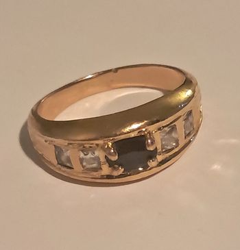 bague plaquée or et pierres vintage