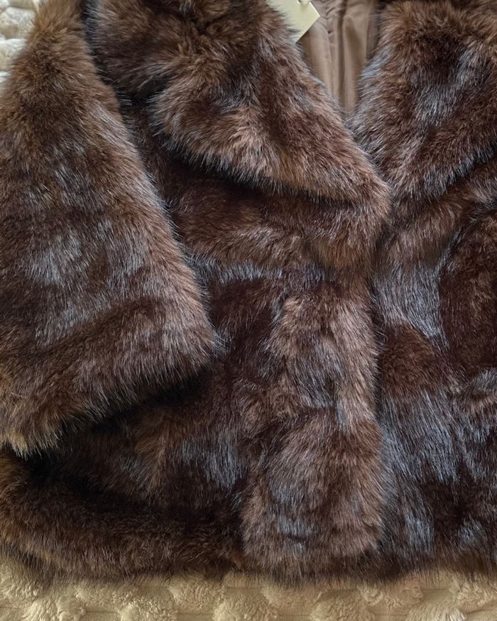 Manteau fausse fourrure Marron - NEUF avec étiquette - taille M - photo numéro 4