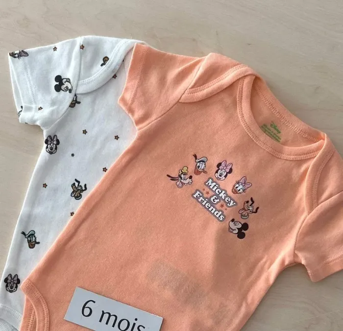 Lot de 2 bodies Minnie 6 mois 63/69 cm - photo numéro 2