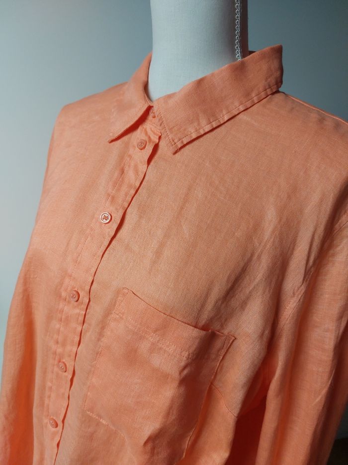 Très jolie chemise en lin orange - photo numéro 3