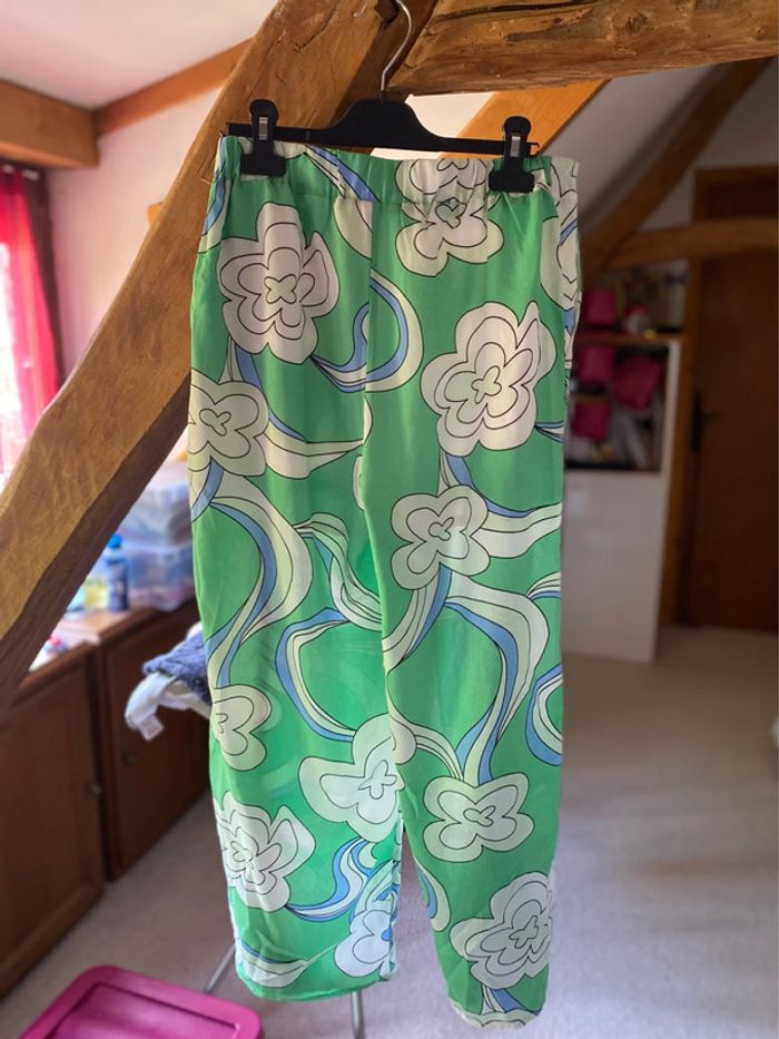 Pantalon fluide jambes larges été taille L - photo numéro 2