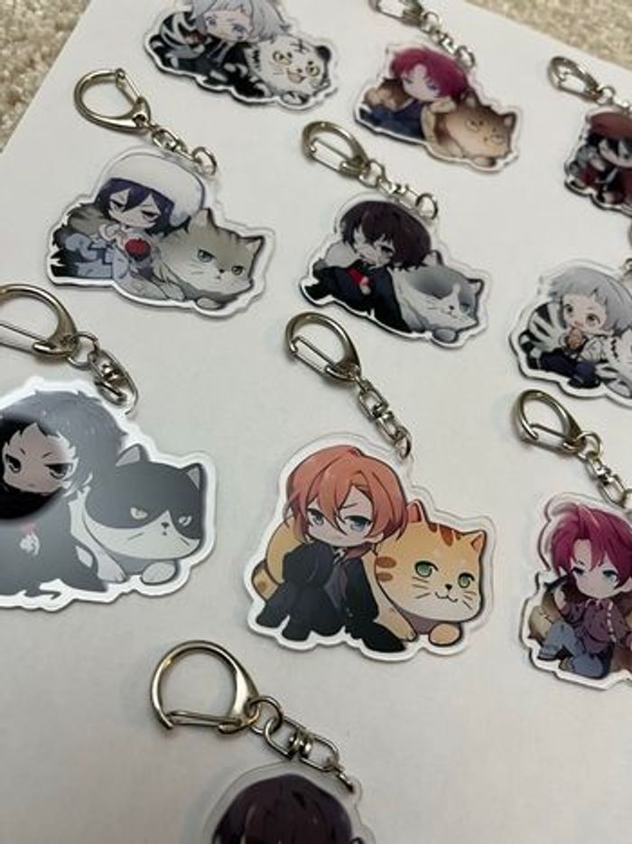 Lot de 10 portes clé « Bungo Stray Dogs » neuf - photo numéro 2