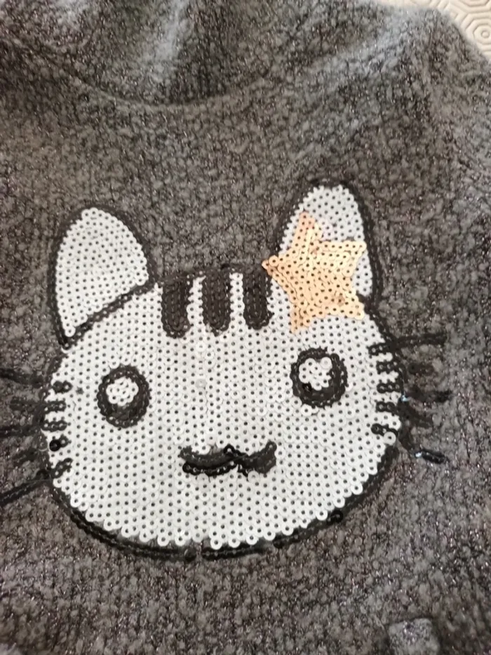Robe en laine 5 ans gris et noir - photo numéro 3