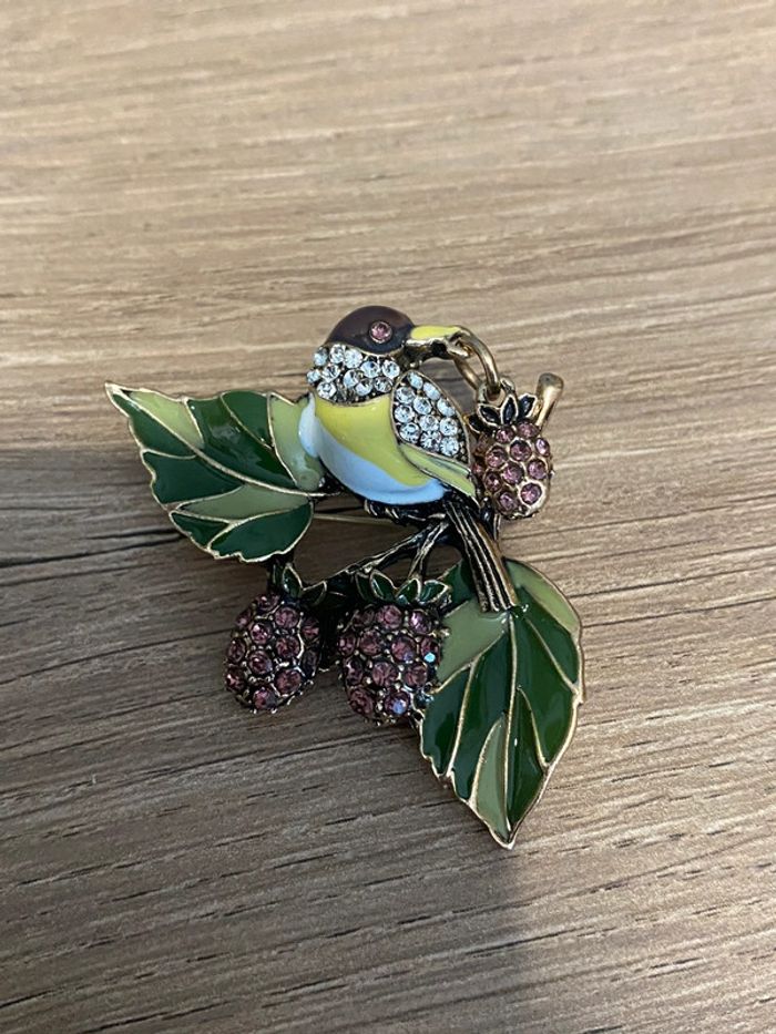 Broche oiseau sur branche rétro - photo numéro 3