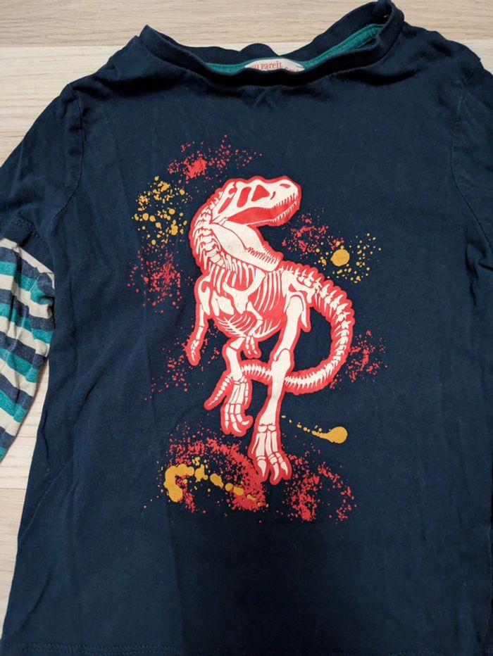 T-shirt manches longues garçon 5 ans T-Rex - photo numéro 2