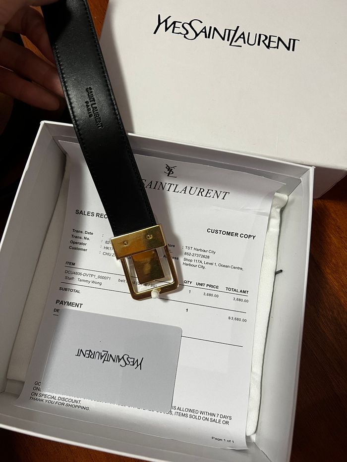 Ceinture Yves Saint Laurent à boucle dorée - photo numéro 5