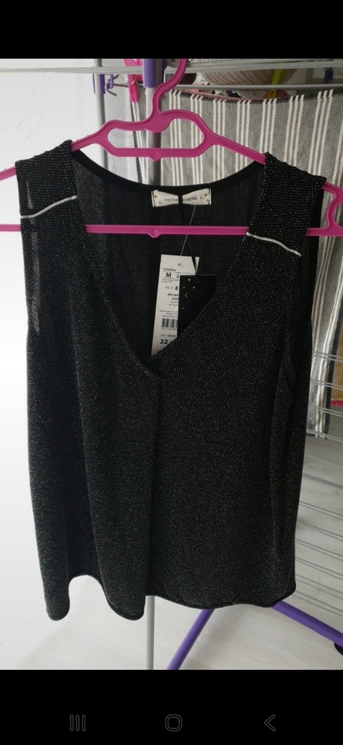 T-shirt noir pailleté