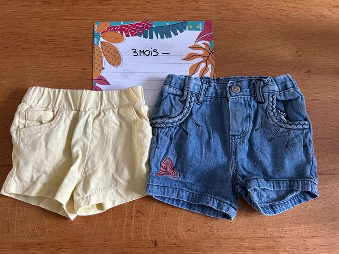 Lot de shorts fille - 2 pièces - 3 mois - photo numéro 3