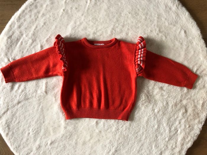 Pull orange à volants - Storytelling 3 ans