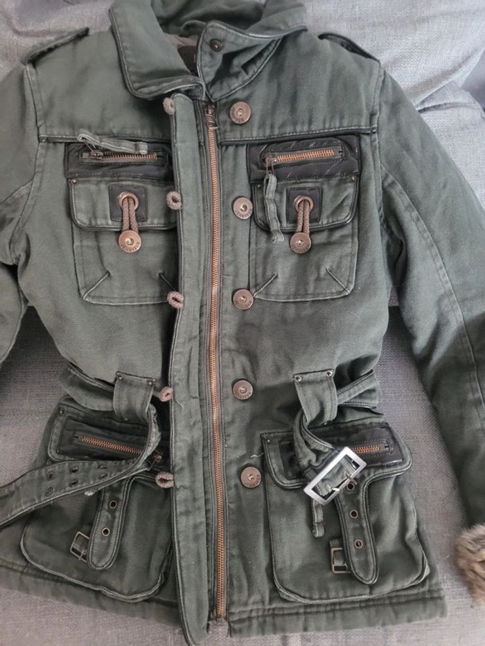 Manteau veste kaki - Taille S - photo numéro 4