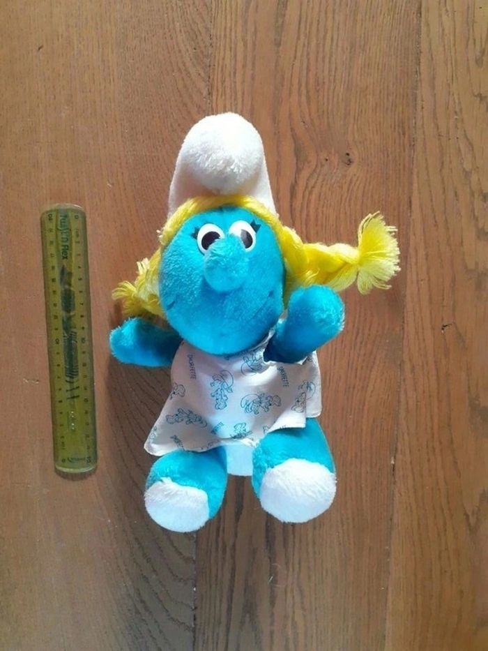 🍄 Peluche Schtroumpfette vintage