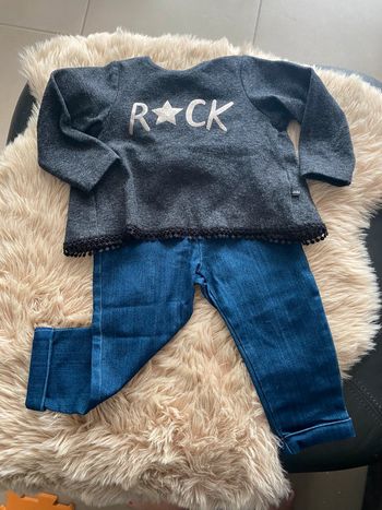 Ensemble jean marin + pull rock