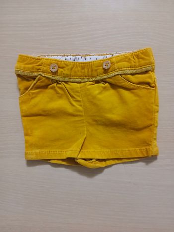 Short bebe d hiver en coton taille 3 mois marque tape a l oeil couleur moutarde