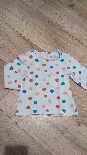 Tee-shirt manches longues à pois Orchestra 12 Mois