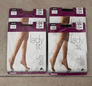 Lot de 4 paires de collants chair/noir taille 38/40