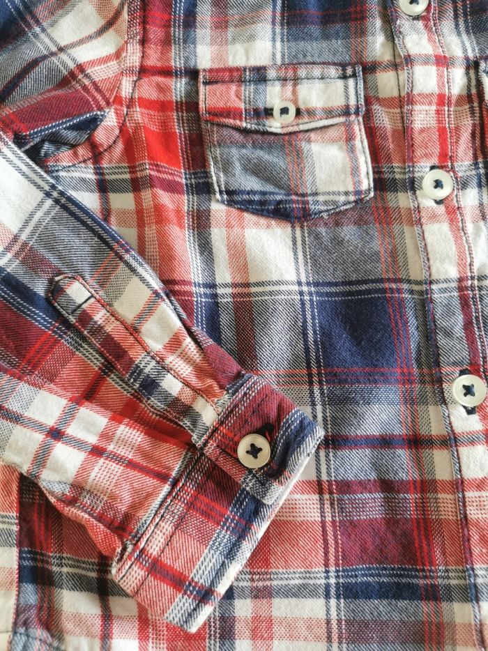 Chemise à carreaux manches longues 36mois tex neuve sans étiquette - photo numéro 4