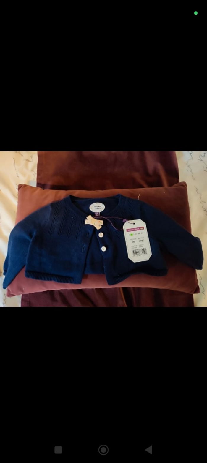 Gilet sergent major bleu fille 6 mois