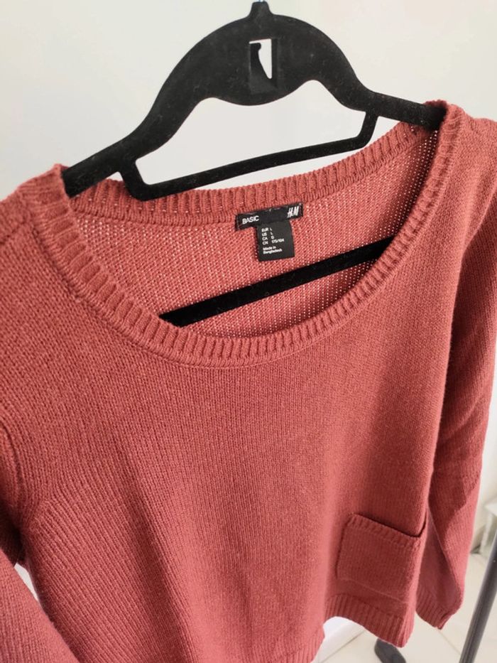 H&M pull rouille L - photo numéro 3