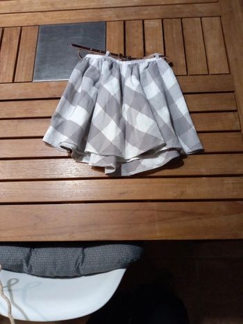 Jupe hiver damier ceinture doré