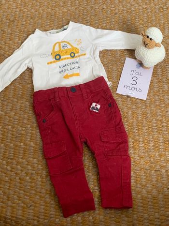 Ensemble Mes petits Cailloux 3 mois pantalon et T-shirt