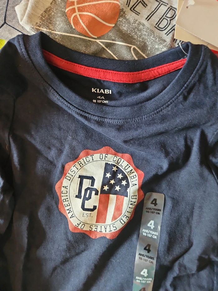Lot de 7 tee-shirts garçon manches longues 4 ans - photo numéro 2