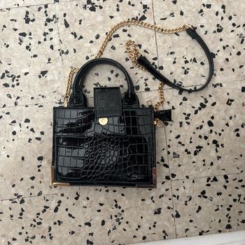 Sac à mains faux cuir noir dore Pimkie