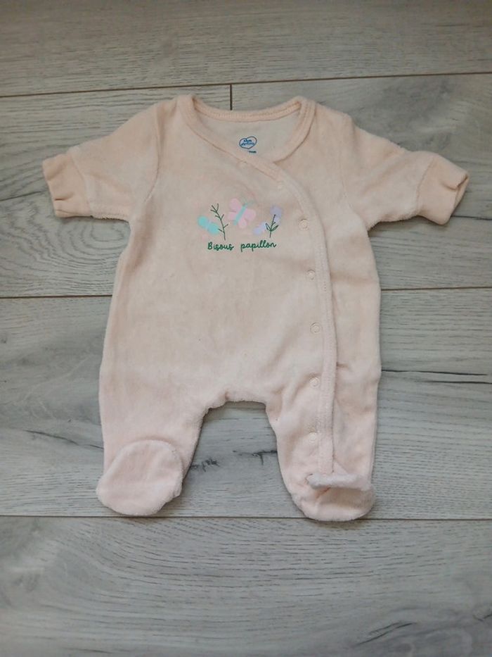 Pyjama velours ~ mots d’enfants ~ 00mois (50cm)