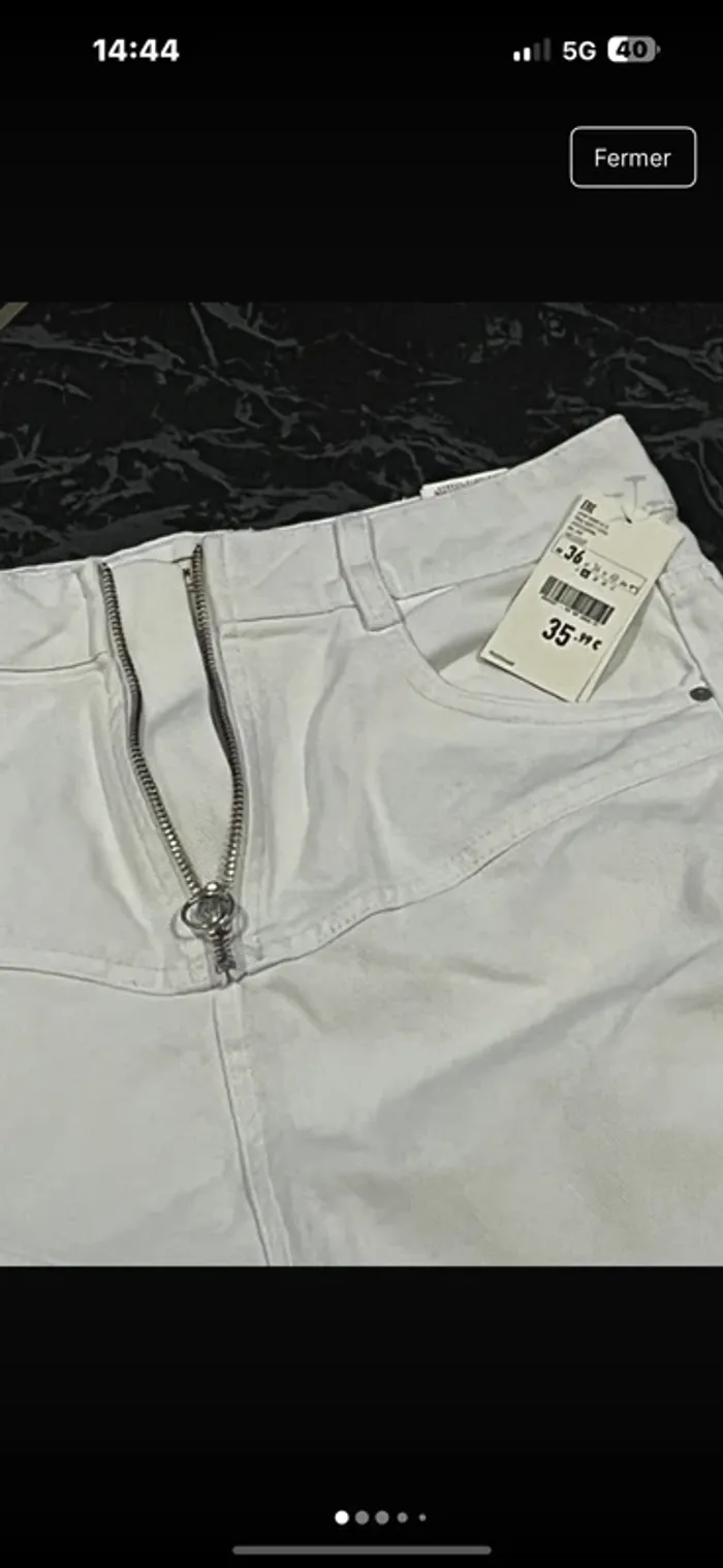 Jupe en jean Hanan blanche, taille 36 neuve - photo numéro 2