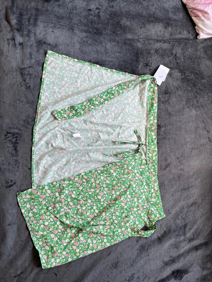 Jupe verte à fleurs, blanche, taille unique - photo numéro 2