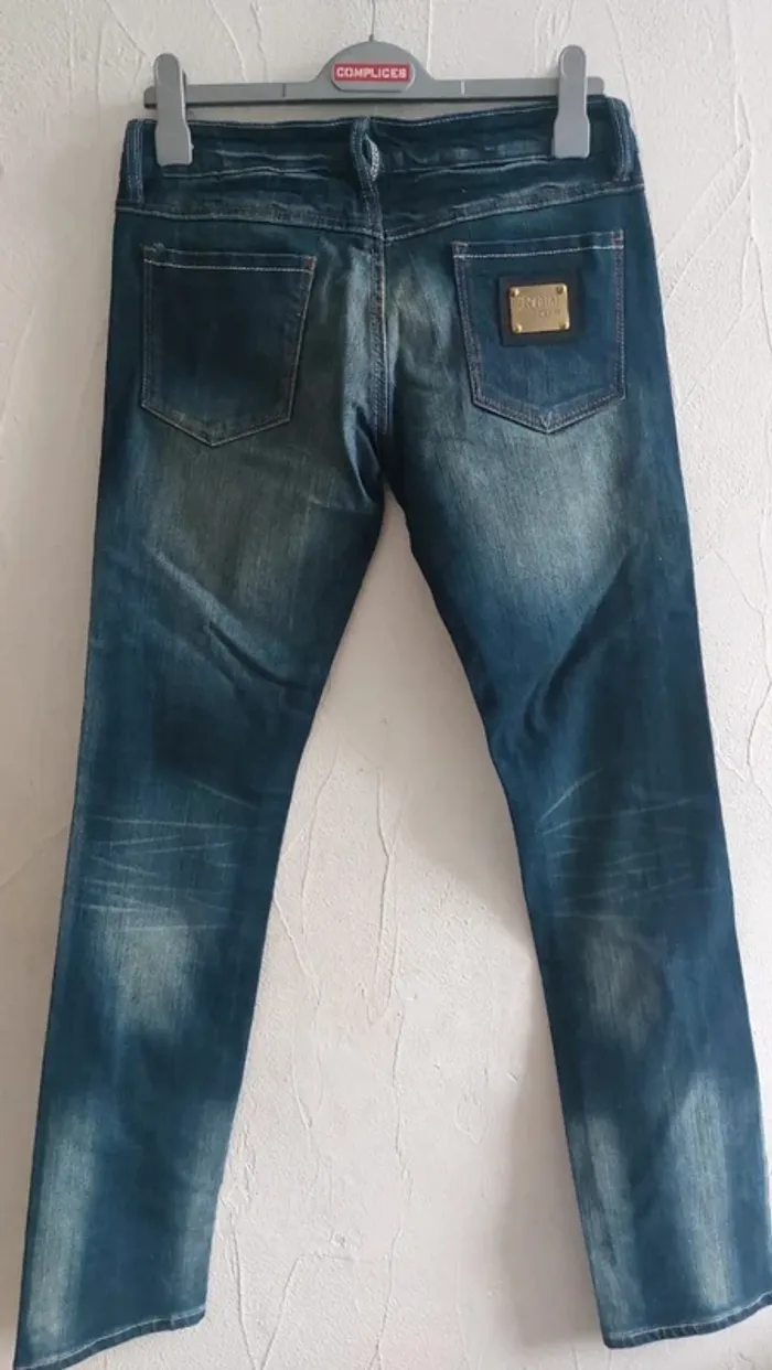 Jean bleu effet vieilli, taille L. - photo numéro 5