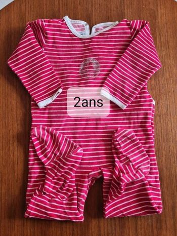 Pyjama Velours rouge Petit Bateau 2 ans