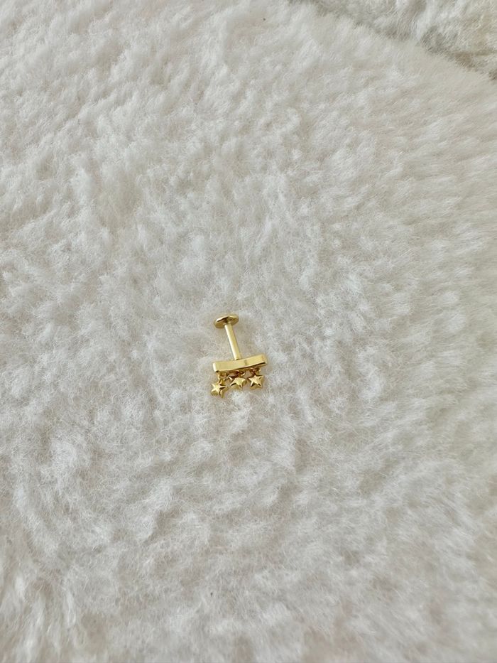 Piercing 3 étoiles pendantes, doré - photo numéro 4