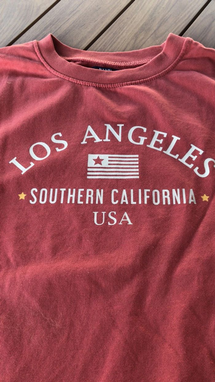 Sweat couleur corail kiabi Los Angeles taille xs - photo numéro 2