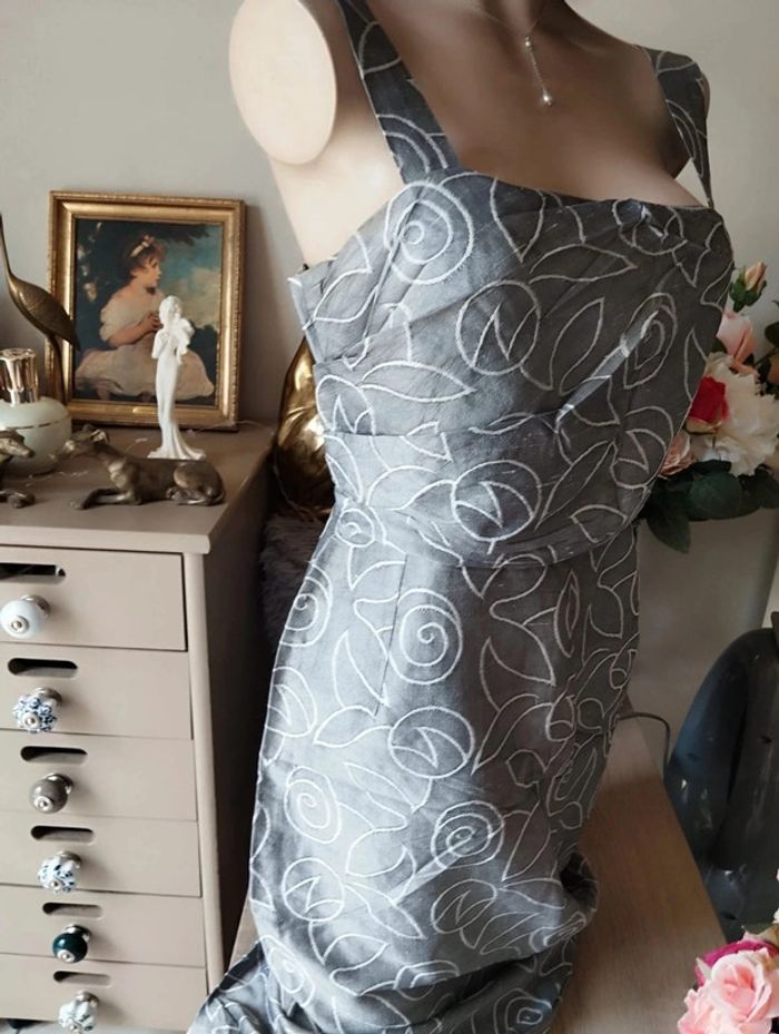 🌿Robe Drapée Motifs Fleuris Soie Sauvage T36/38🌿 - photo numéro 11