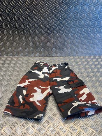 short bermuda mil-tec camo rouge neuf taille enfant 152 l 12ans