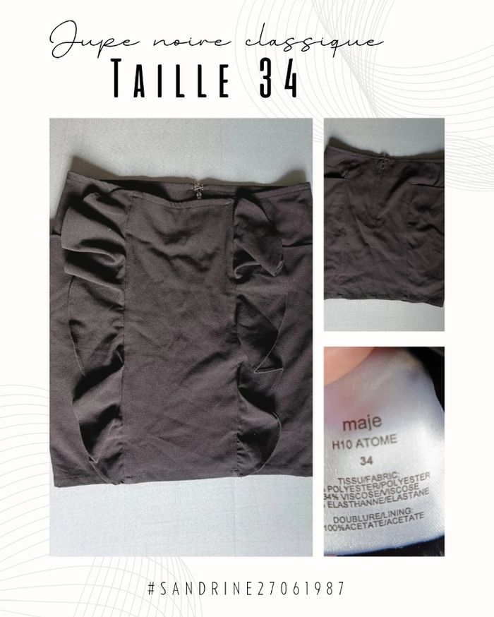Jupe de tailleur noir Maje