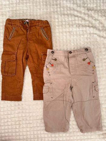 2 pantalon cargo 18 mois