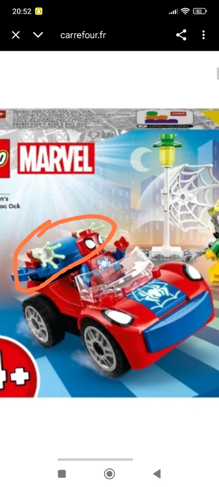 Voiture spiderman Lego.   Pièces manquantes. Voir photos - photo numéro 5