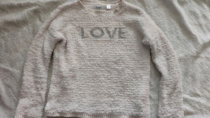 Pull blanc love épais blanc okaidi 8 ans - photo numéro 5