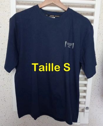 Tee shirt manche courte bleu marine motif dos multicolore Bambou Taille S