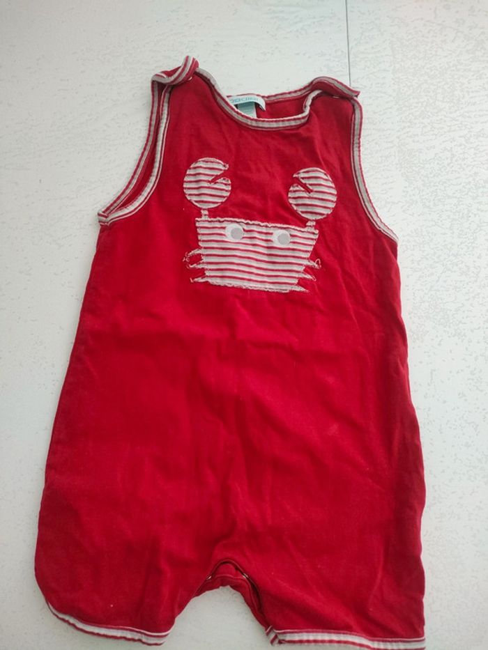 Combinaison ensemble grenouillère obaibi 12 mois 1 an mer crabe