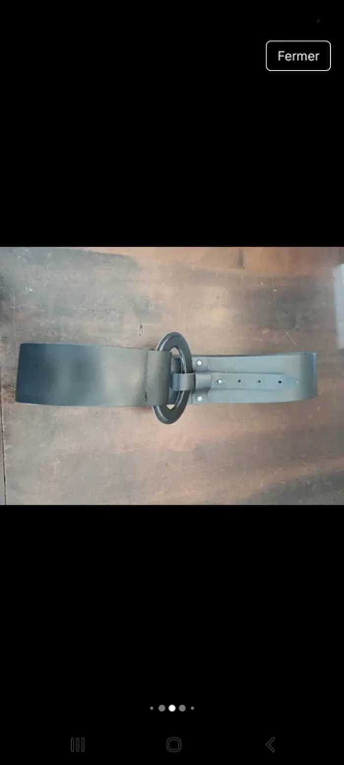 Ceinture Terre Bleue noir en cuir taille 42 80cm - photo numéro 10