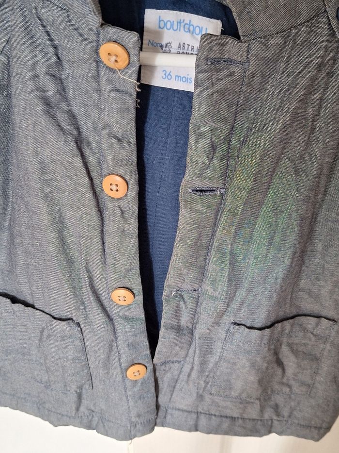Manteau fin parka bleu gris / 3 ans / Bout'chou - photo numéro 4