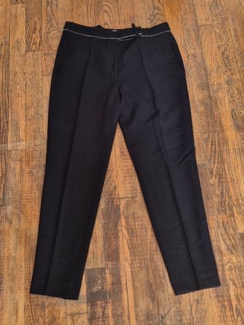 Sandro pantalon noir fuselé chic matière texturée pailletée taille 40 Lpoches zip