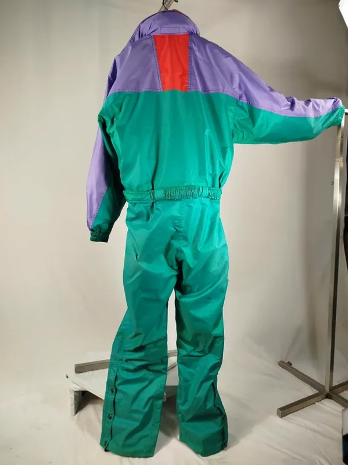 Combinaison ski K-way Polaire amovible Vintage Kway 90 Combi Snowboard vert violet M/L - A831 - photo numéro 3