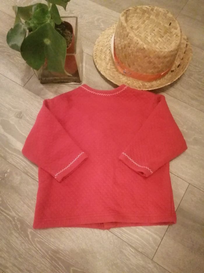 , 🌸Veste légèrement matelassée rouge Taille 2 ans "Sucre D'orge" - photo numéro 2