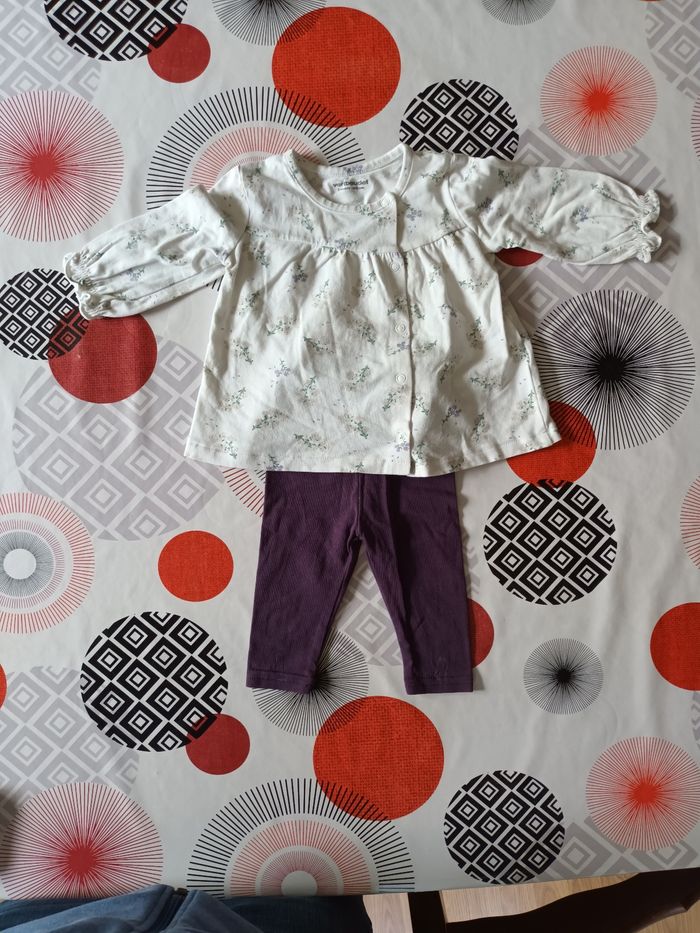 Tenue ensemble blouse legging taille 3 mois - photo numéro 2
